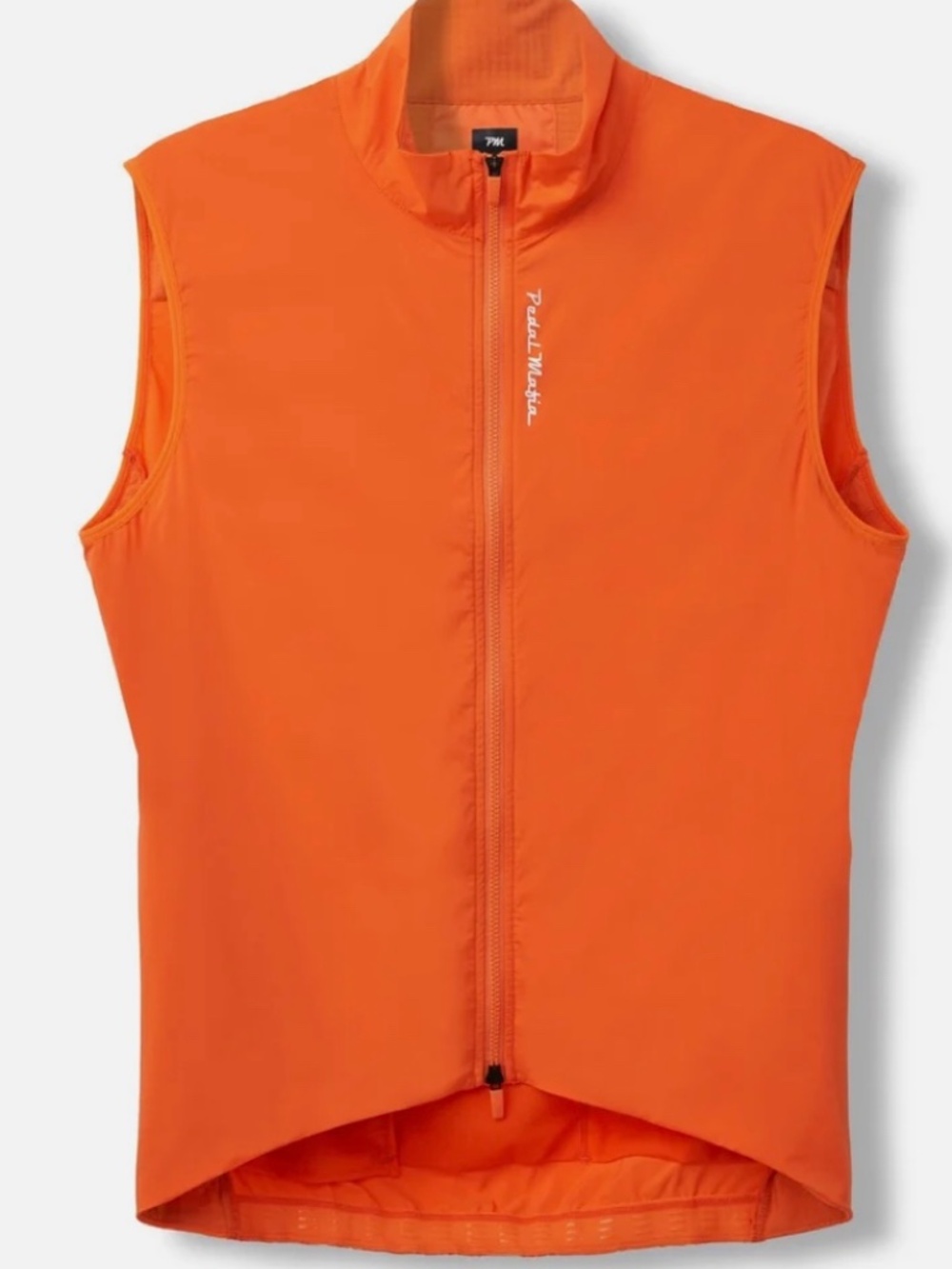 Pedal Mafia Orange Cycling Gilet Vest Small Full Zip 3 Rear Pockets